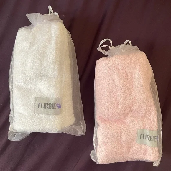 NEW White and Pink Turbie Twists - 2 Pack - Picture 4 of 4